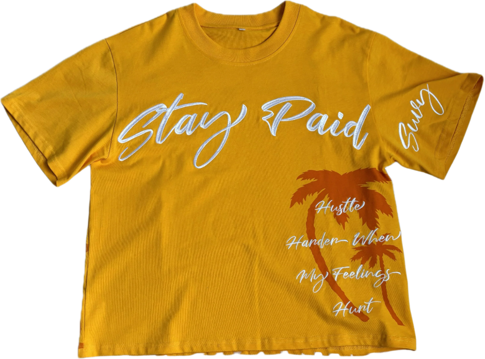 SUVY "Stay Paid" Short Sleeve Orange t-shirt