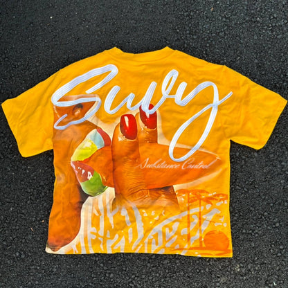 SUVY "Stay Paid" Short Sleeve Orange t-shirt