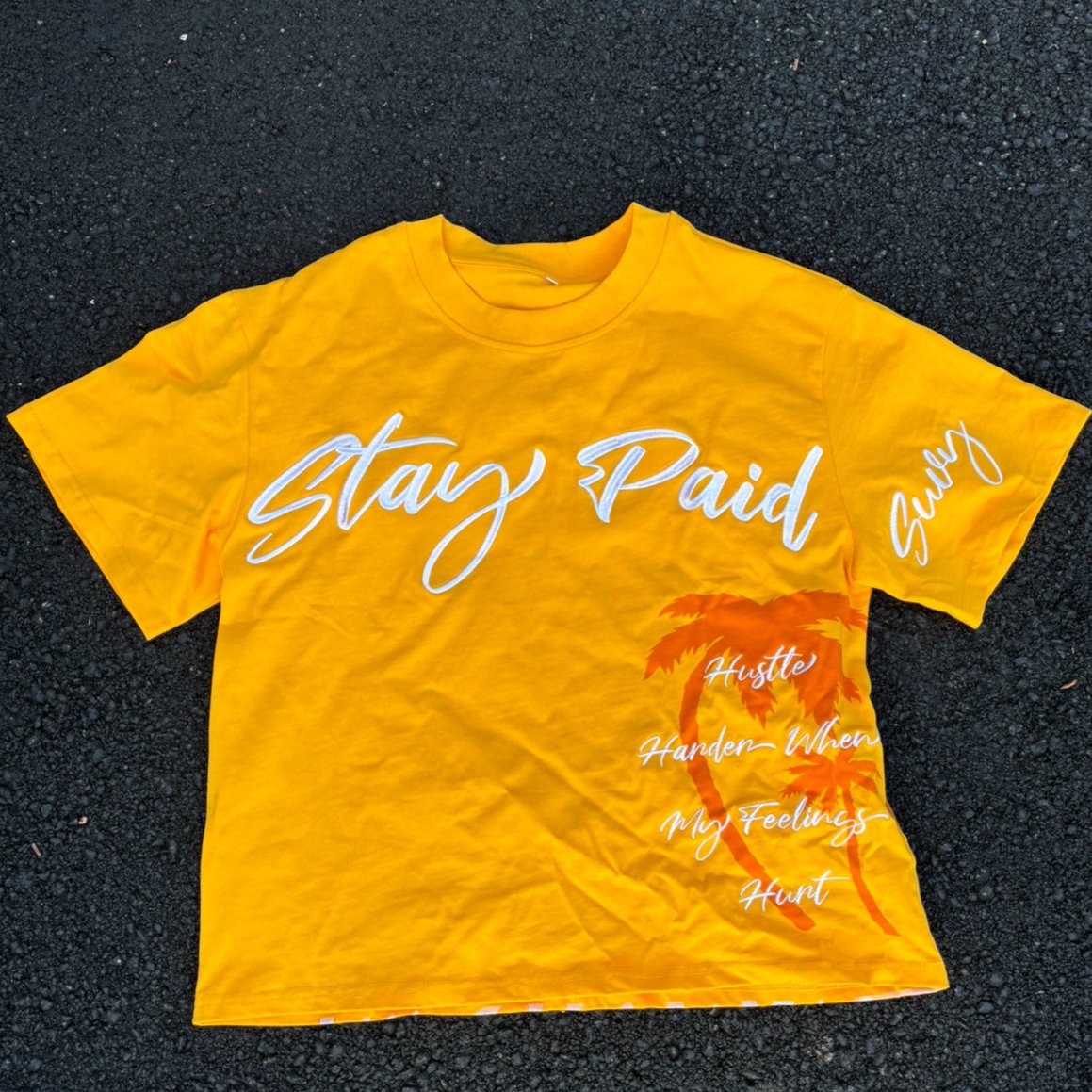 SUVY "Stay Paid" Short Sleeve Orange t-shirt