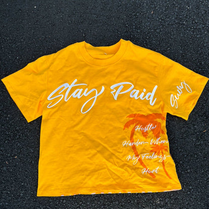 SUVY "Stay Paid" Short Sleeve Orange t-shirt